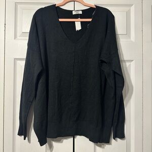 Zenana Outfitters Black V-Neck Sweater